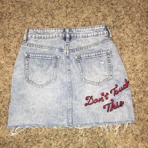 Kendall & Kylie Skirts - Jean skirt, “don’t touch this” Kendall & Kylie Skirts - Jean skirt, “don’t touch this”